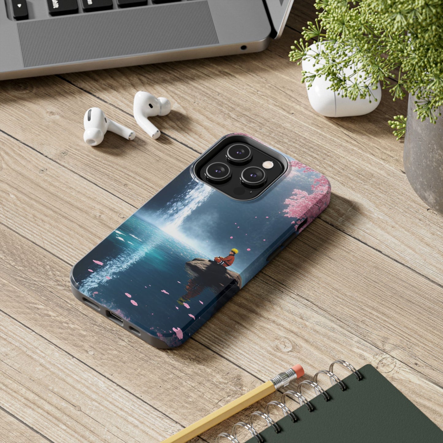 Naruto Scenic Tough Phone Case — Waterfall Meditation Anime Cover