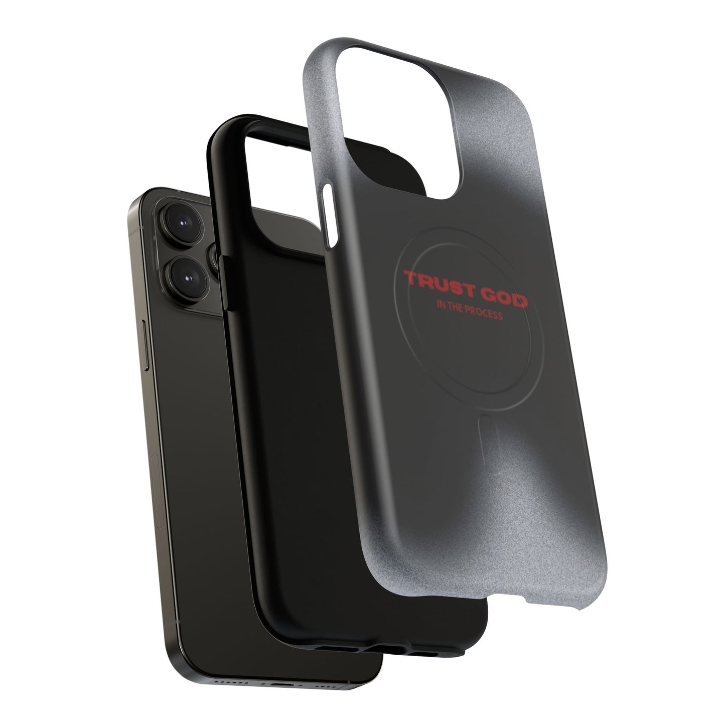MagSafe Phone Case — "Trust God in the Process" Black Magnetic Tough Case