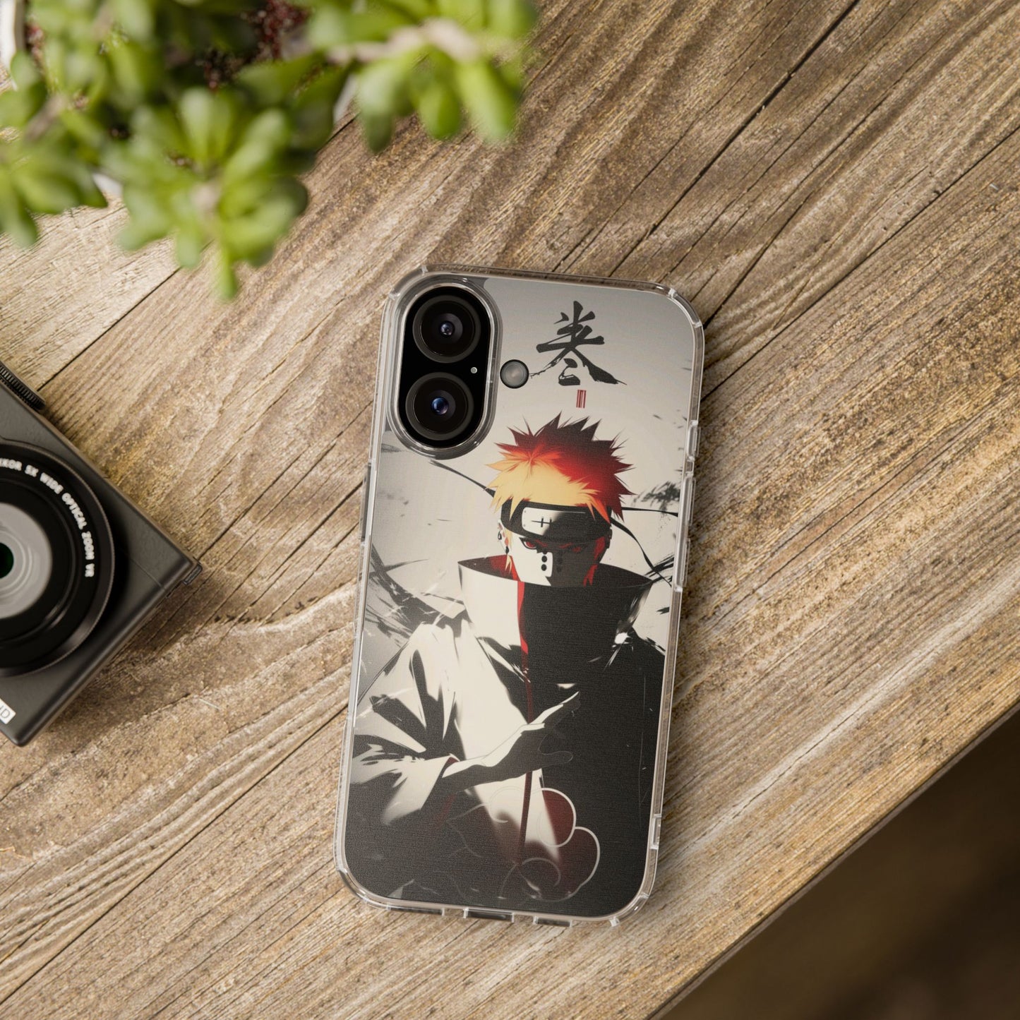 Clear Impact-Resistant Phone Case — Anime Akatsuki Shadow Design