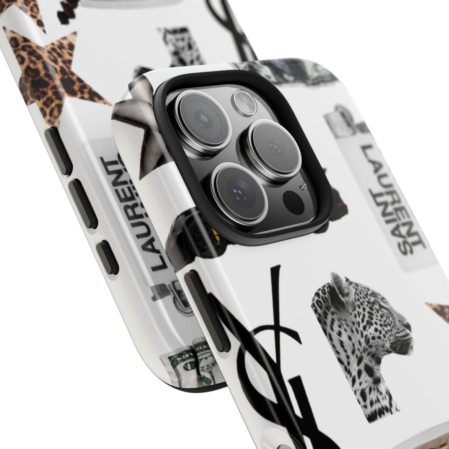 Tough Phone Case — Luxe Fashion Collage with Leopard, Martini & Kiss Print