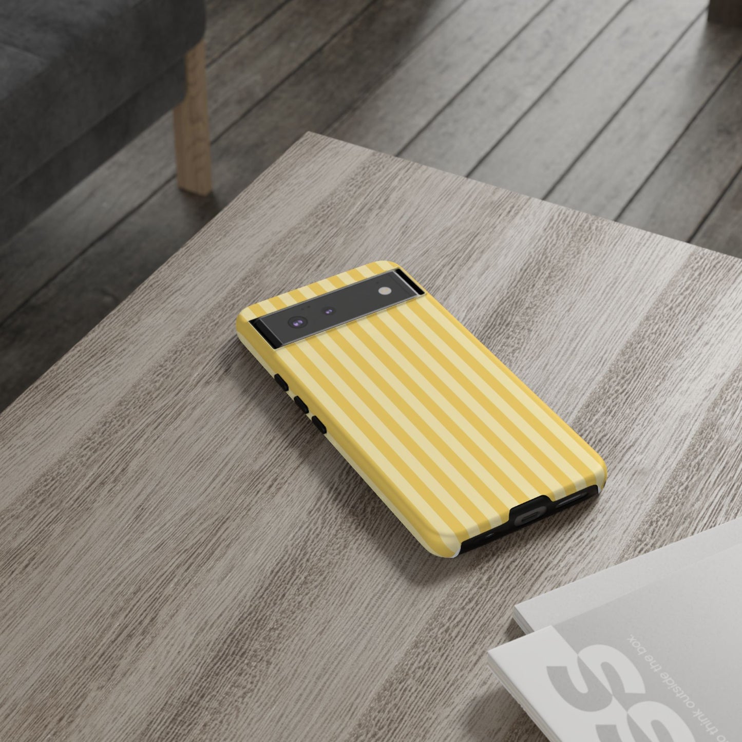 Yellow Stripe Tough Phone Case — Durable Protective iPhone Cover
