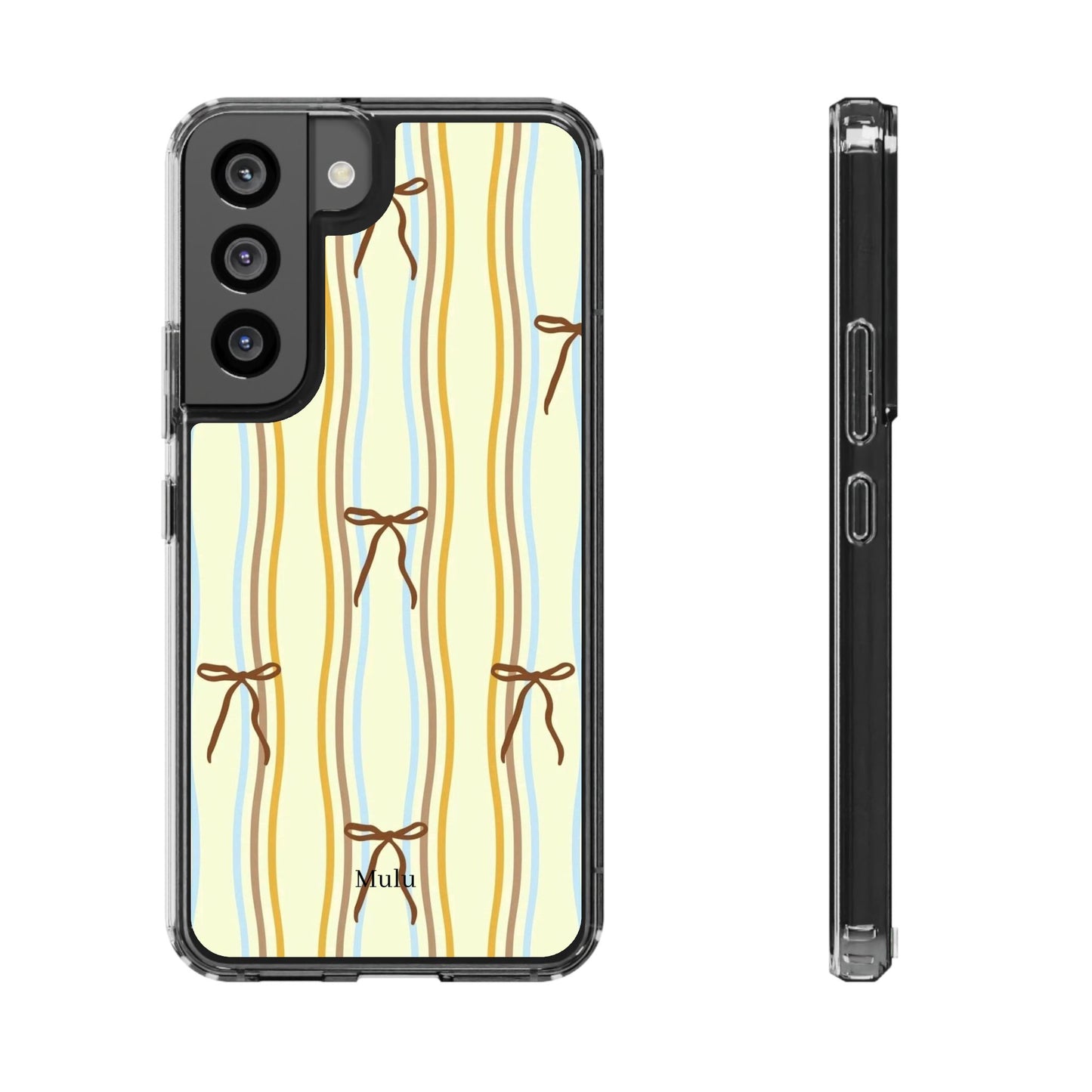 Ballet Ribbon Stripe Clear Impact Phone Case — Pastel Yellow Protective Cover