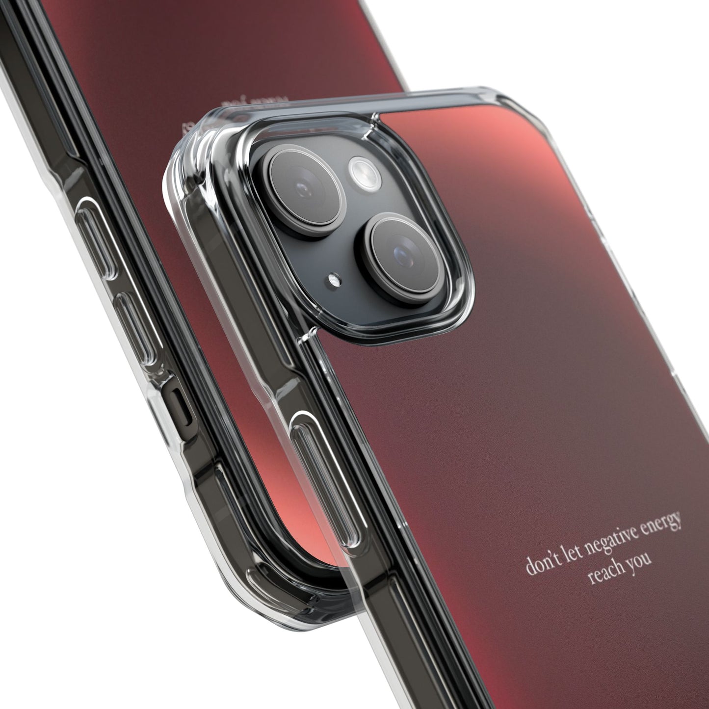 Clear Magnetic Phone Case — "don't let negative energy reach you" Gradient Protective Cover