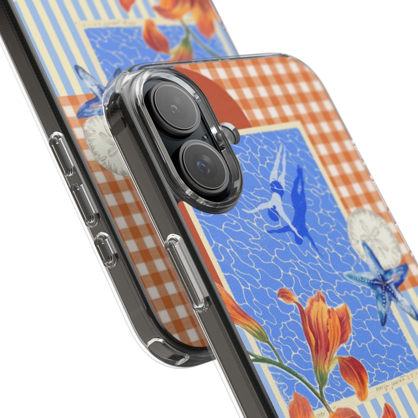 Floral Patchwork Clear Impact-Resistant Phone Case