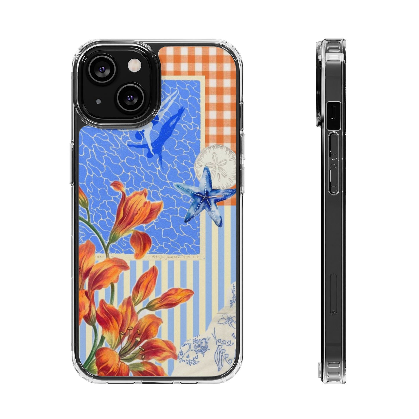 Floral Patchwork Clear Impact-Resistant Phone Case