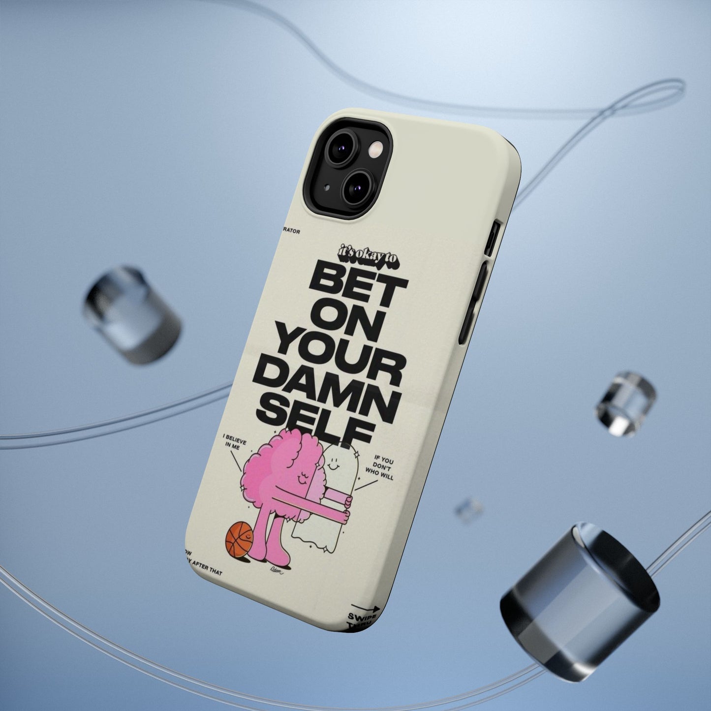 Magnetic Impact-Resistant Case — "Bet On Your Damn Self" Motivational Phone Cover