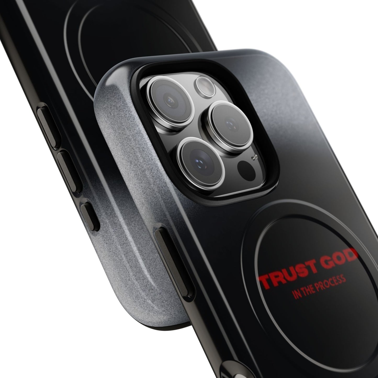 MagSafe Phone Case — "Trust God in the Process" Black Magnetic Tough Case