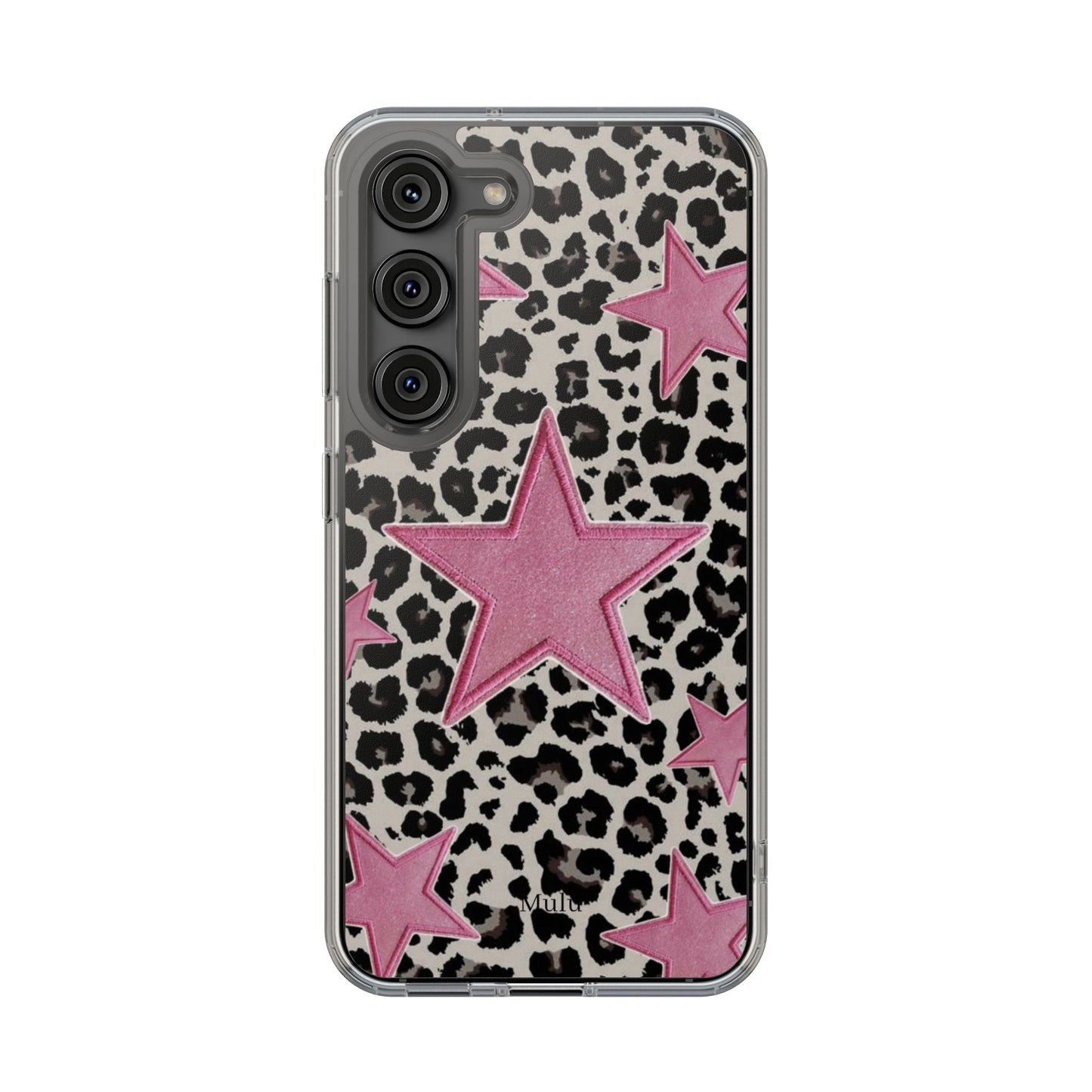 Pink Star Leopard Clear Impact Phone Case