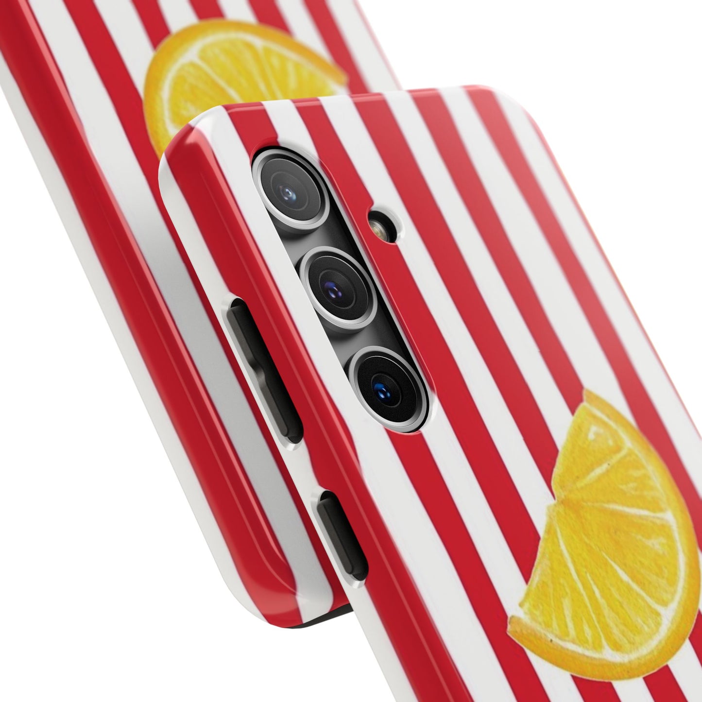 Lemon Slice Red & White Stripe Tough Phone Case