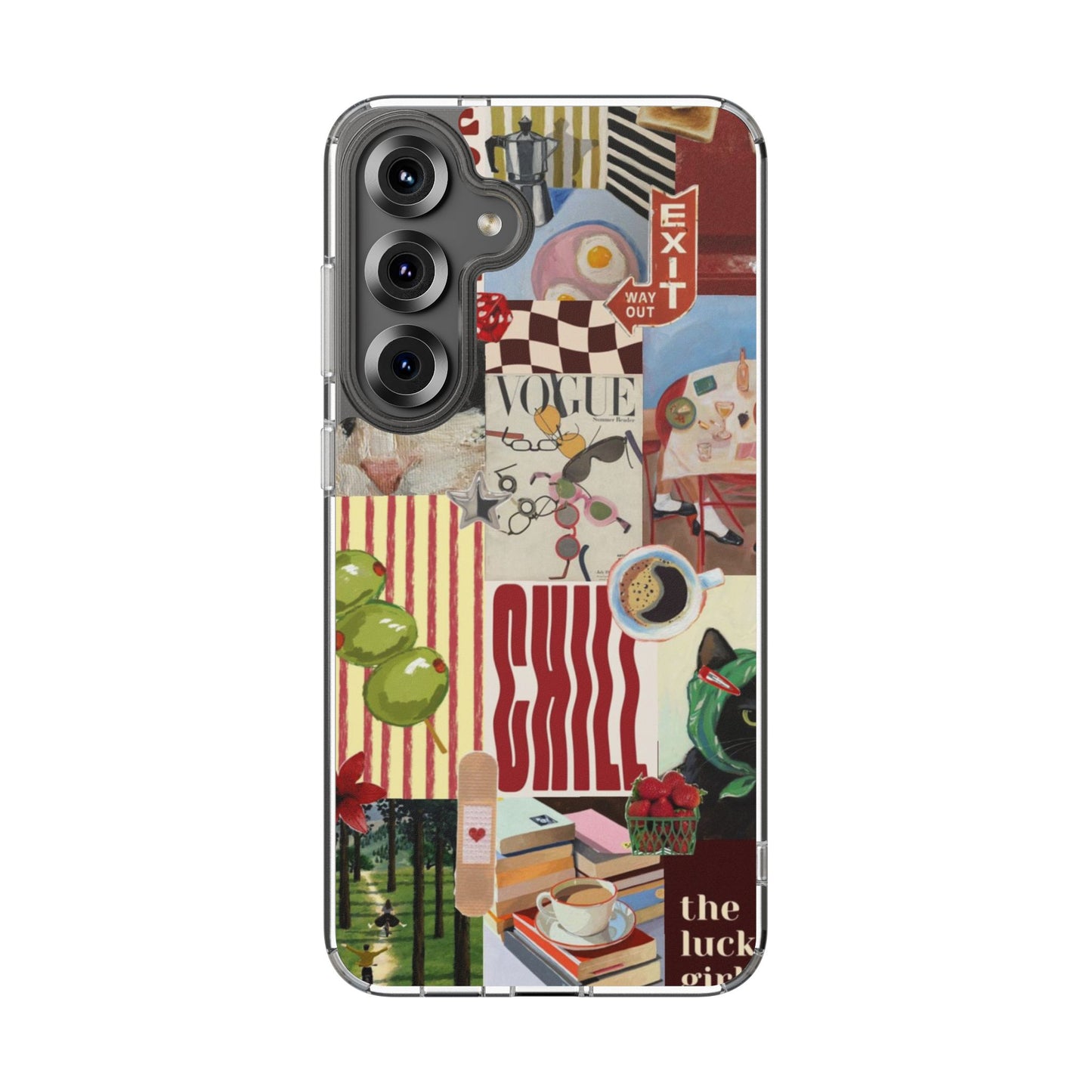 Collage Vintage Aesthetic Clear Impact-Resistant Phone Case
