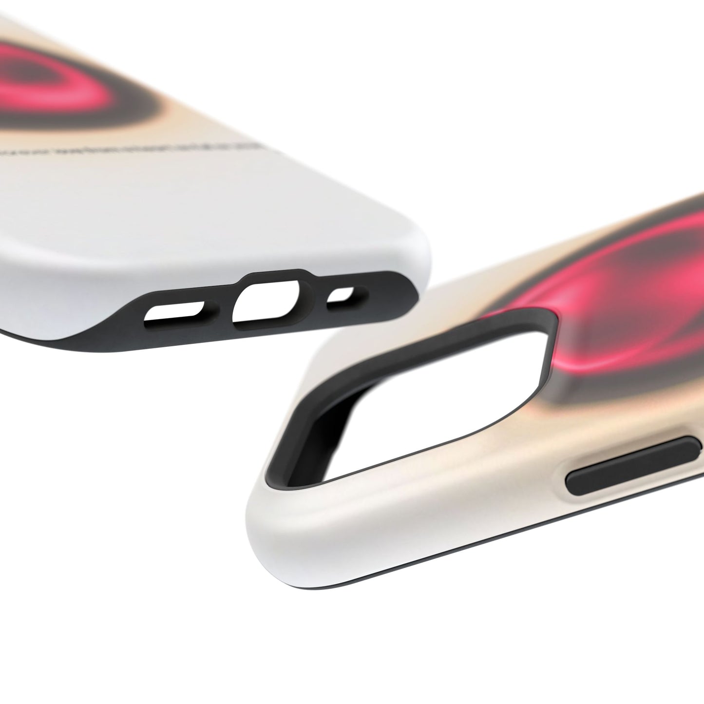 Protective Phone Case — Red Pearl Heart Design with 'You deserve a forever love' Text
