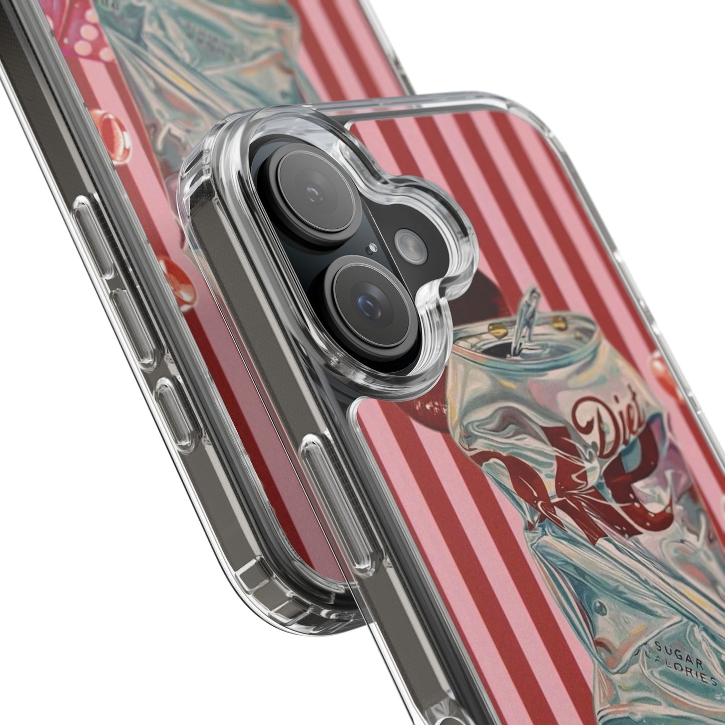 Diet Cola Crush Clear Phone Case – Retro Soda Pop Design