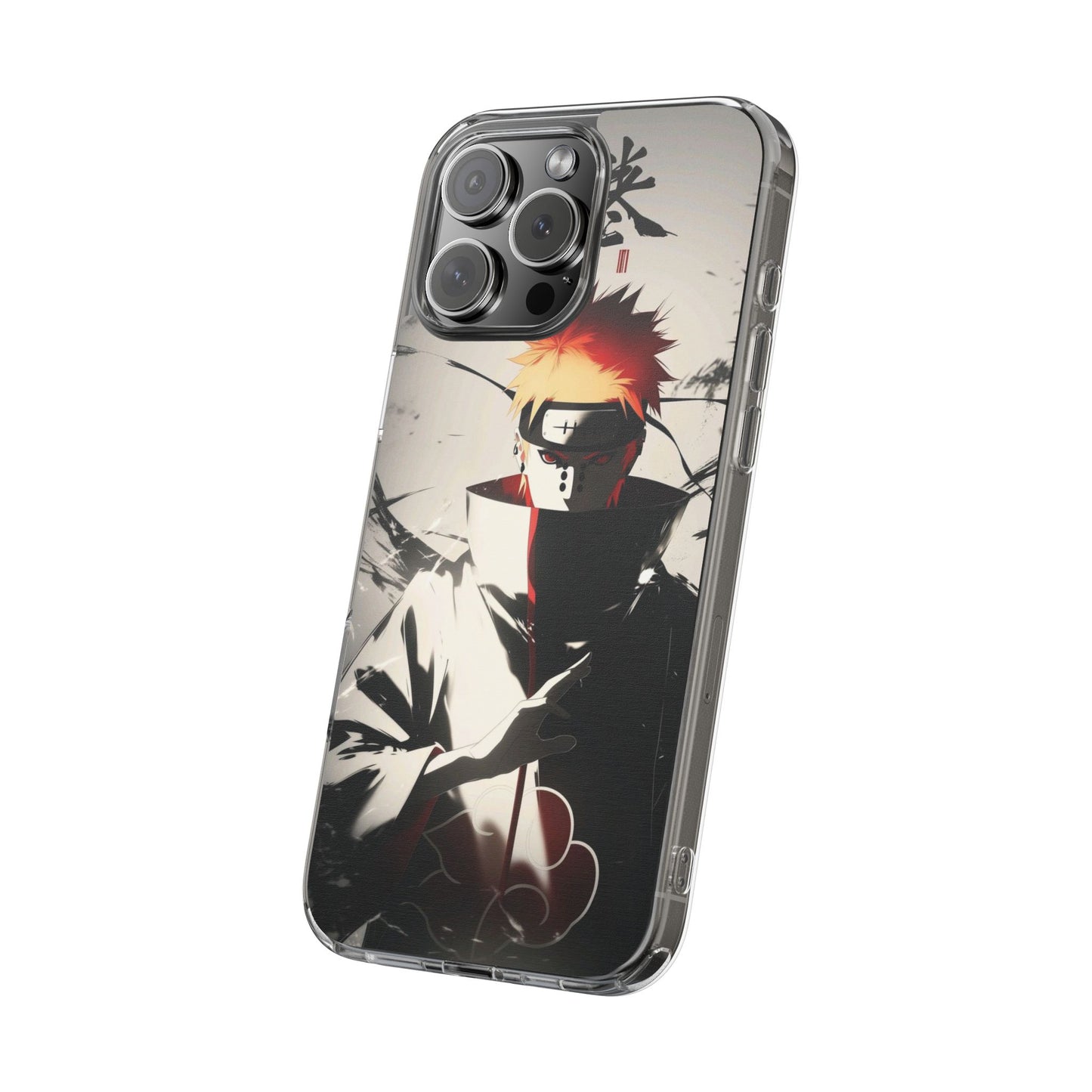 Clear Impact-Resistant Phone Case — Anime Akatsuki Shadow Design