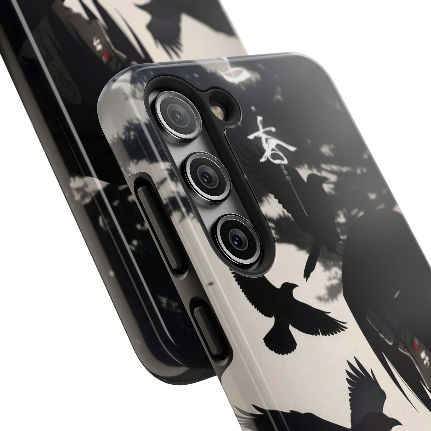 Anime Raven Silhouette Phone Case — Dark Red Eye Tough Protective Case