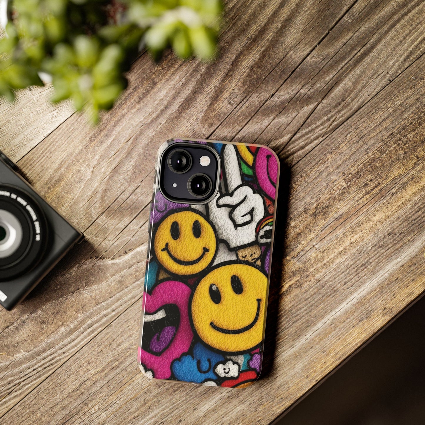 Smiley Graffiti Tough Phone Case – Colorful Urban Art Protection