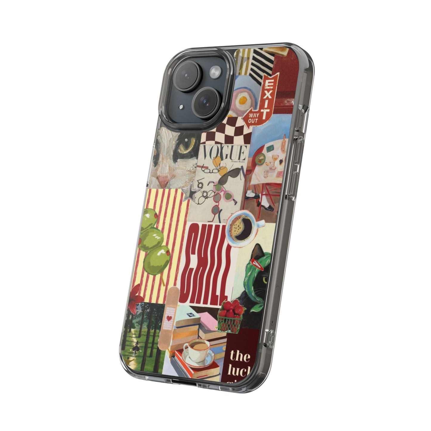 Collage Vintage Aesthetic Clear Impact-Resistant Phone Case