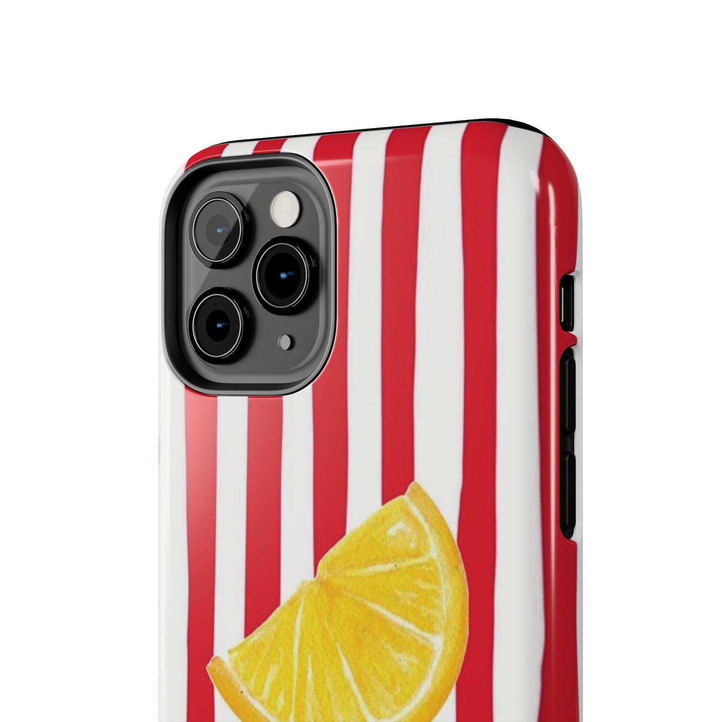 Lemon Slice Red & White Stripe Tough Phone Case