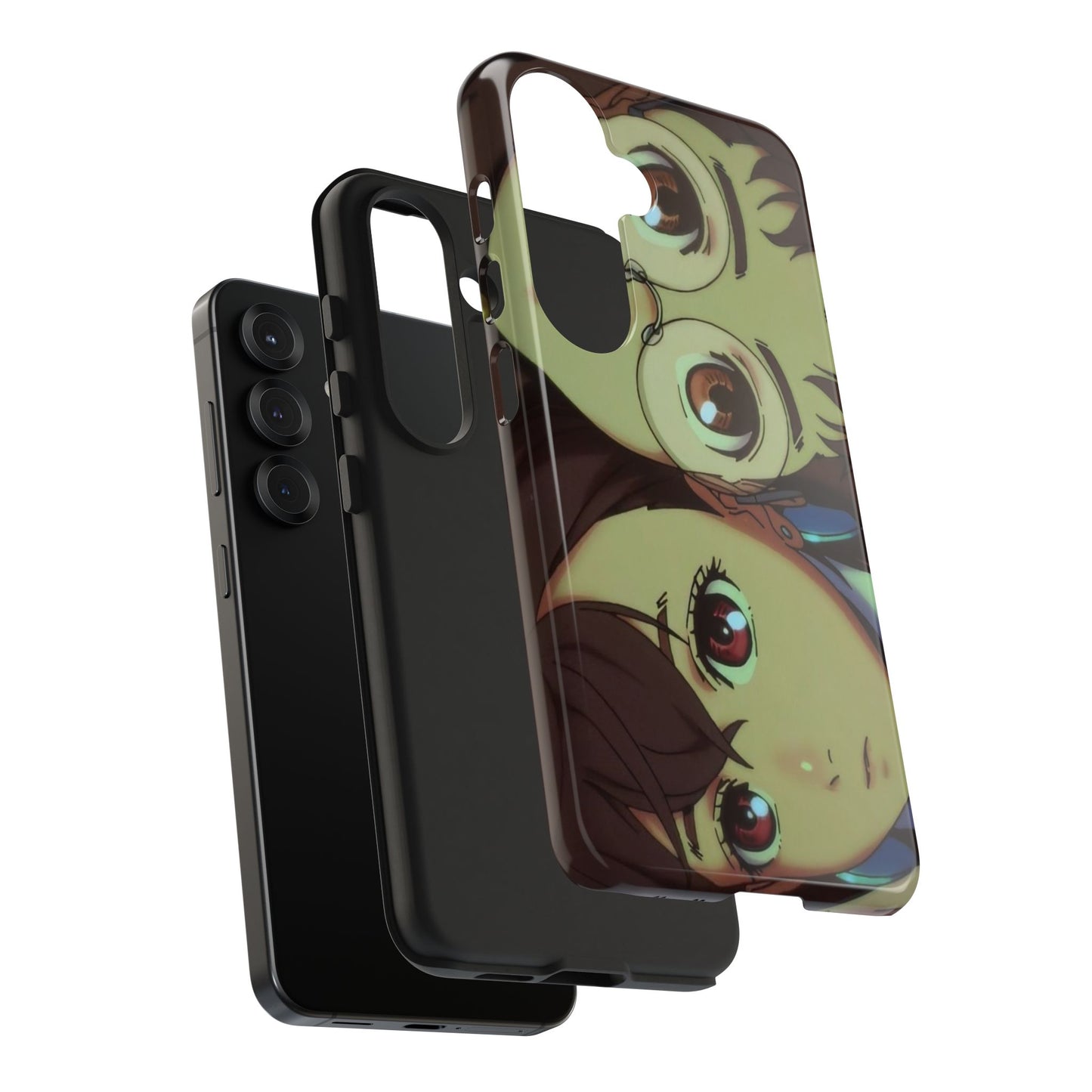 Anime Duo Tough Phone Case — Cute Chibi Sisters Protective Cover