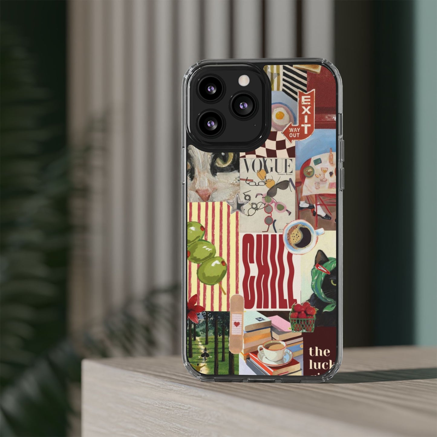 Collage Vintage Aesthetic Clear Impact-Resistant Phone Case