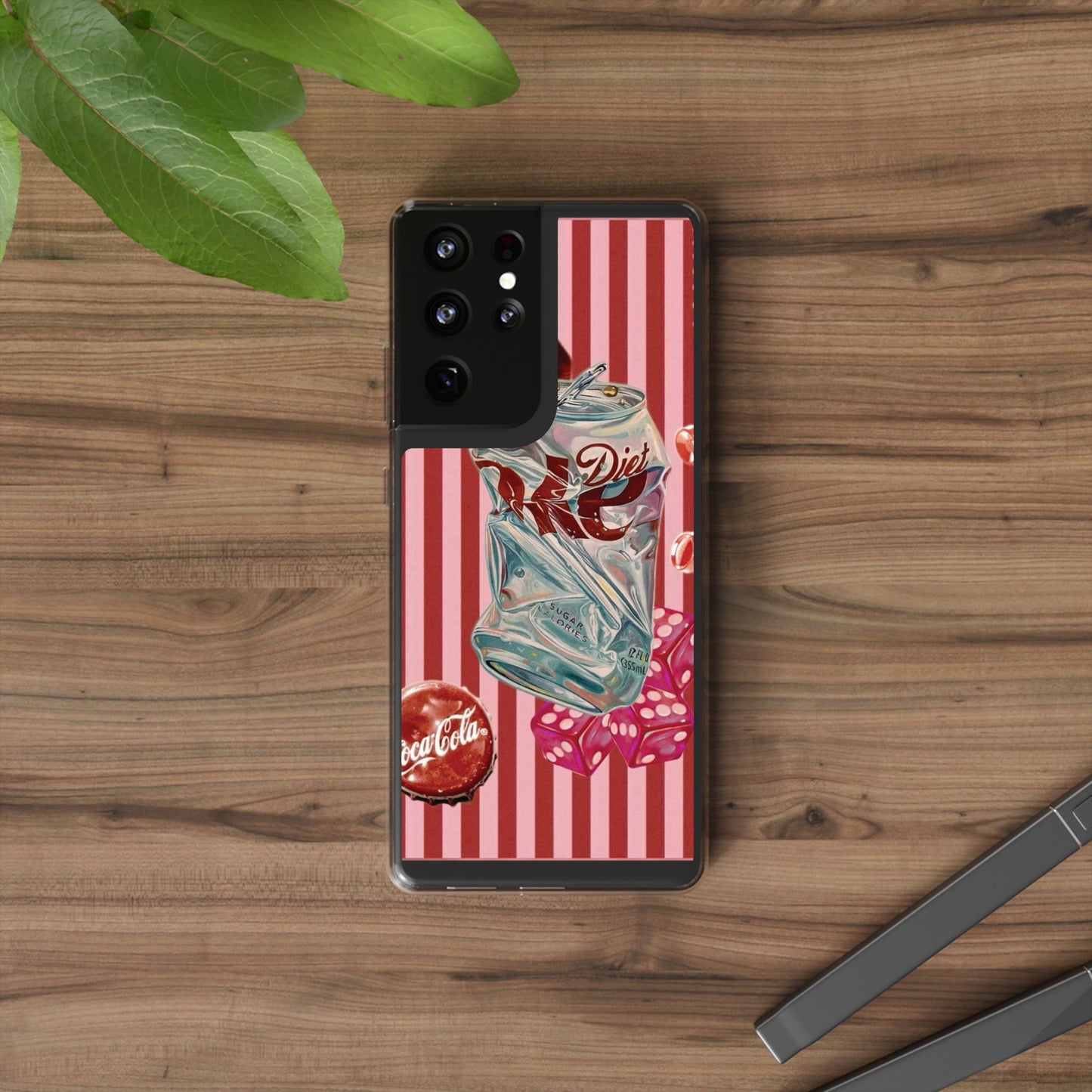 Diet Cola Crush Clear Phone Case – Retro Soda Pop Design