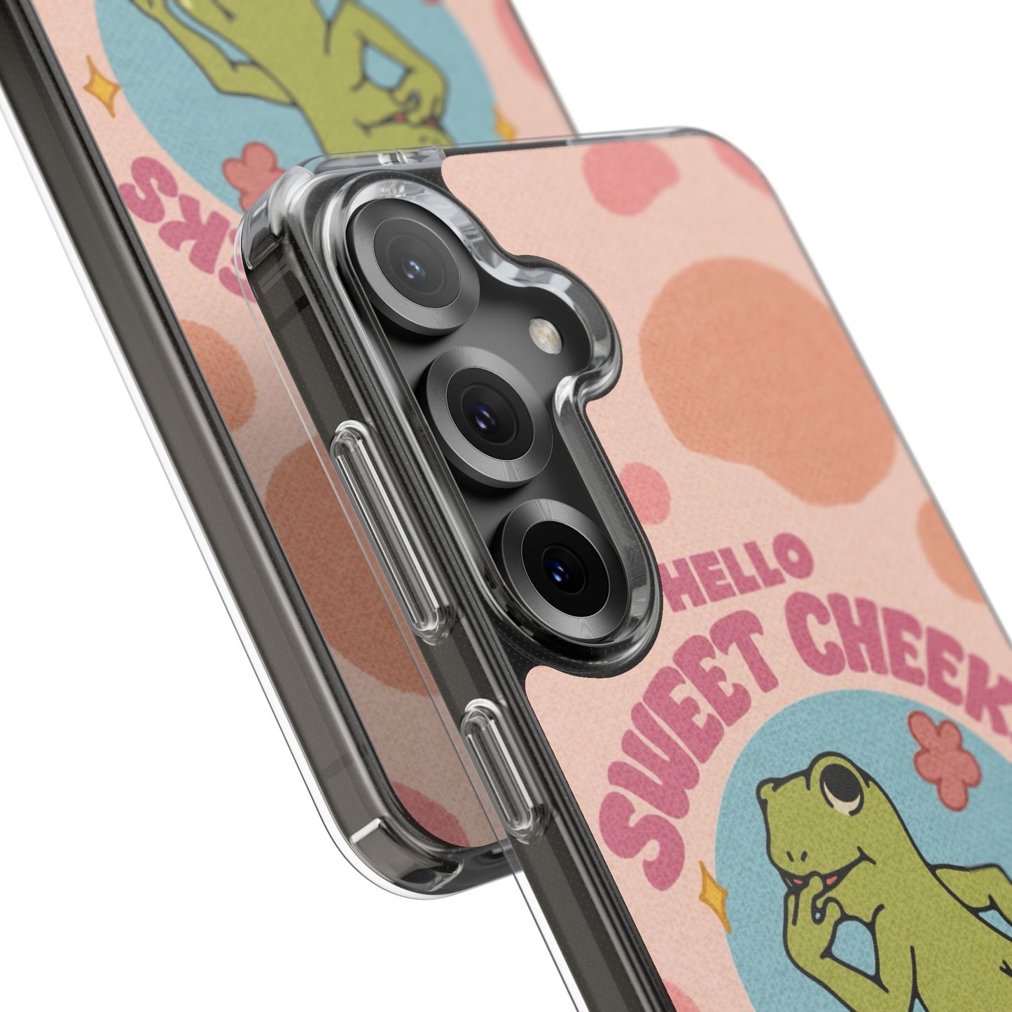 Clear Impact Phone Case — "Hello Sweet Cheeks" Retro Frog Design