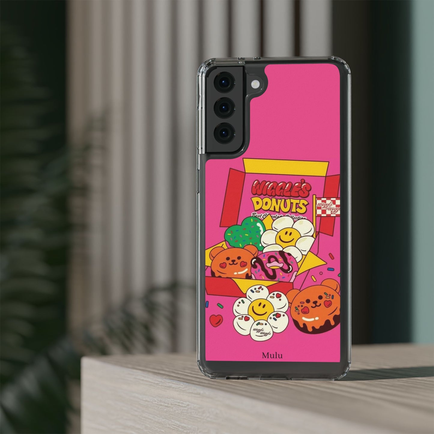 Donut Box Cute Phone Case — Clear Impact‑Resistant iPhone Cover with Smiling Donuts