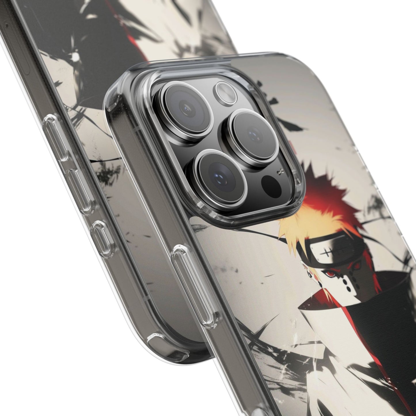 Clear Impact-Resistant Phone Case — Anime Akatsuki Shadow Design