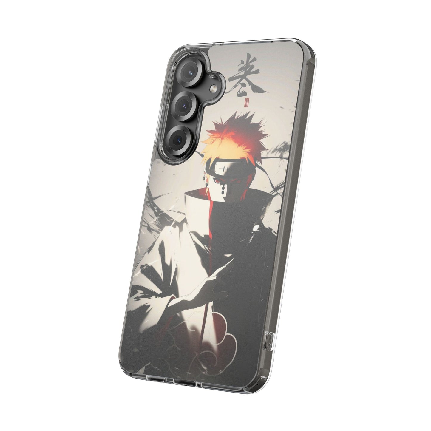 Clear Impact-Resistant Phone Case — Anime Akatsuki Shadow Design