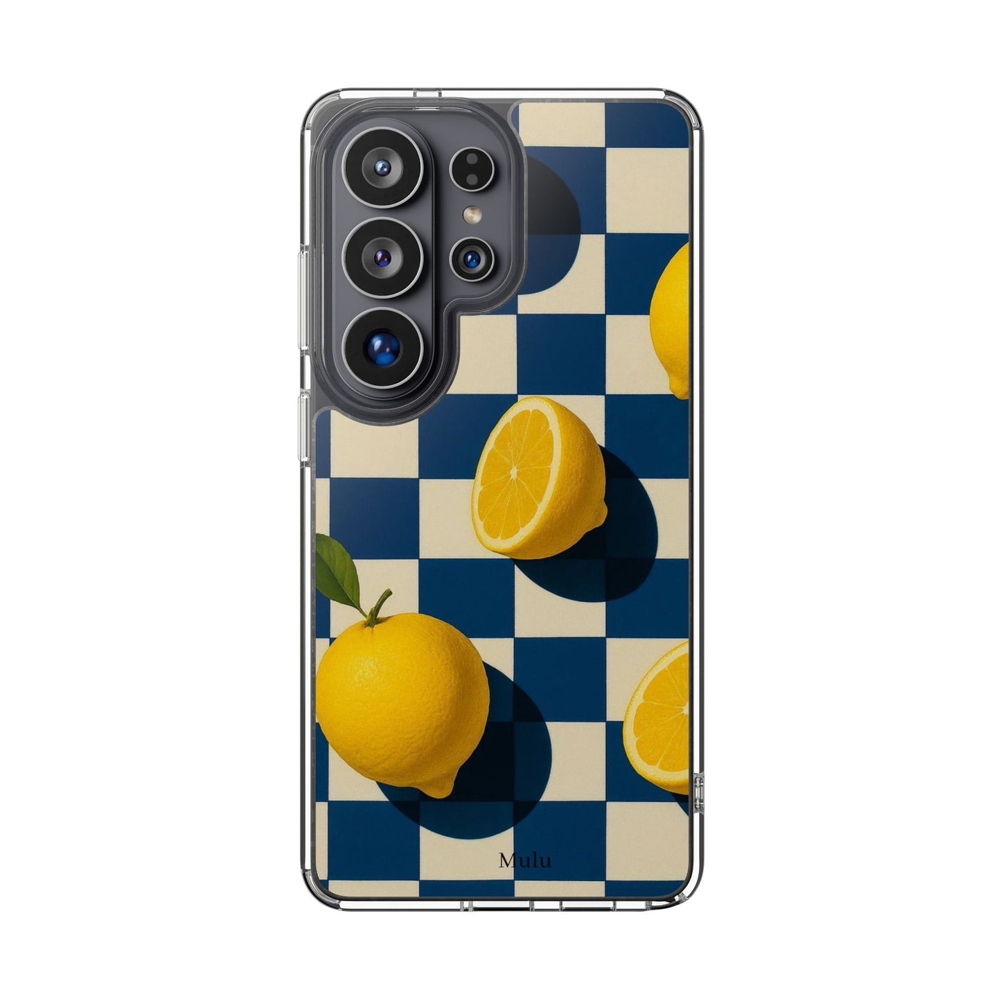 Clear Impact-Resistant Case — Retro Checkered Lemons Phone Case