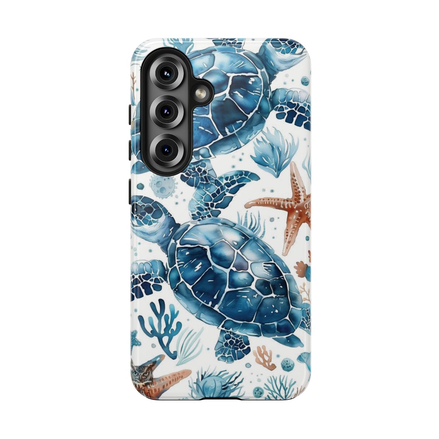 Sea Turtle Tough Phone Case — Blue Ocean Marine Life Protective Cover