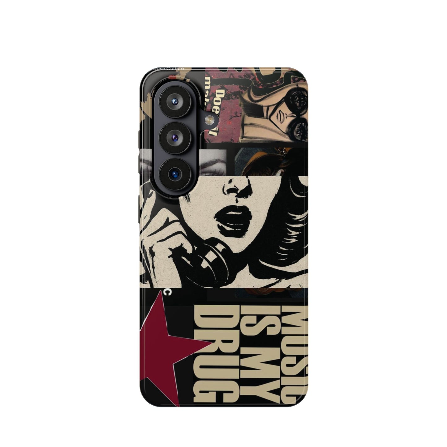 Magnetic Impact Phone Case — Retro Pop Art "Music Is My Drug" Design