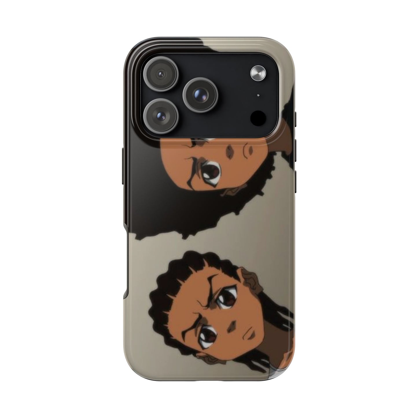 Tough Phone Case — Afro Anime Duo Face Design, Protective Shockproof Cover