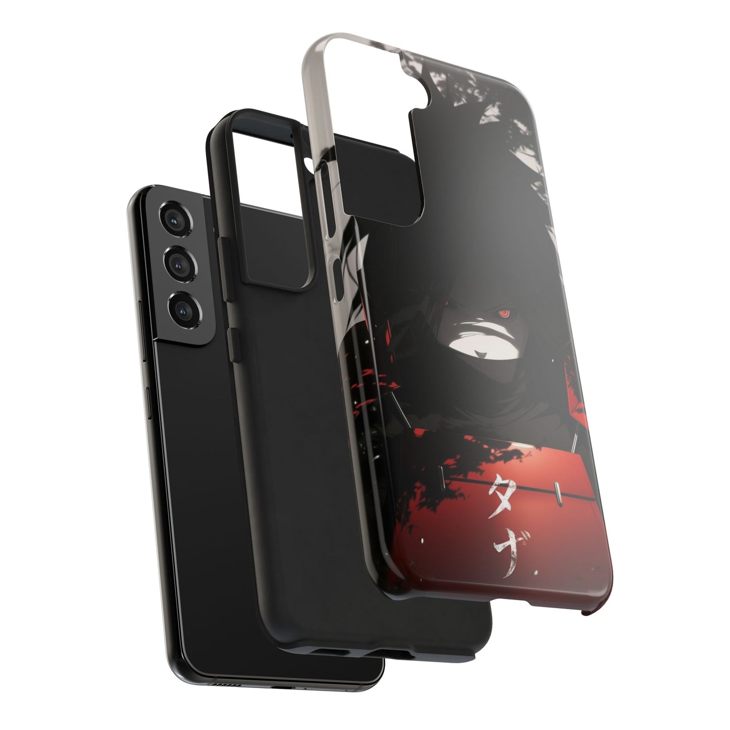 Anime Dark Ninja Phone Case — Red Eye Silhouette Tough Phone Case