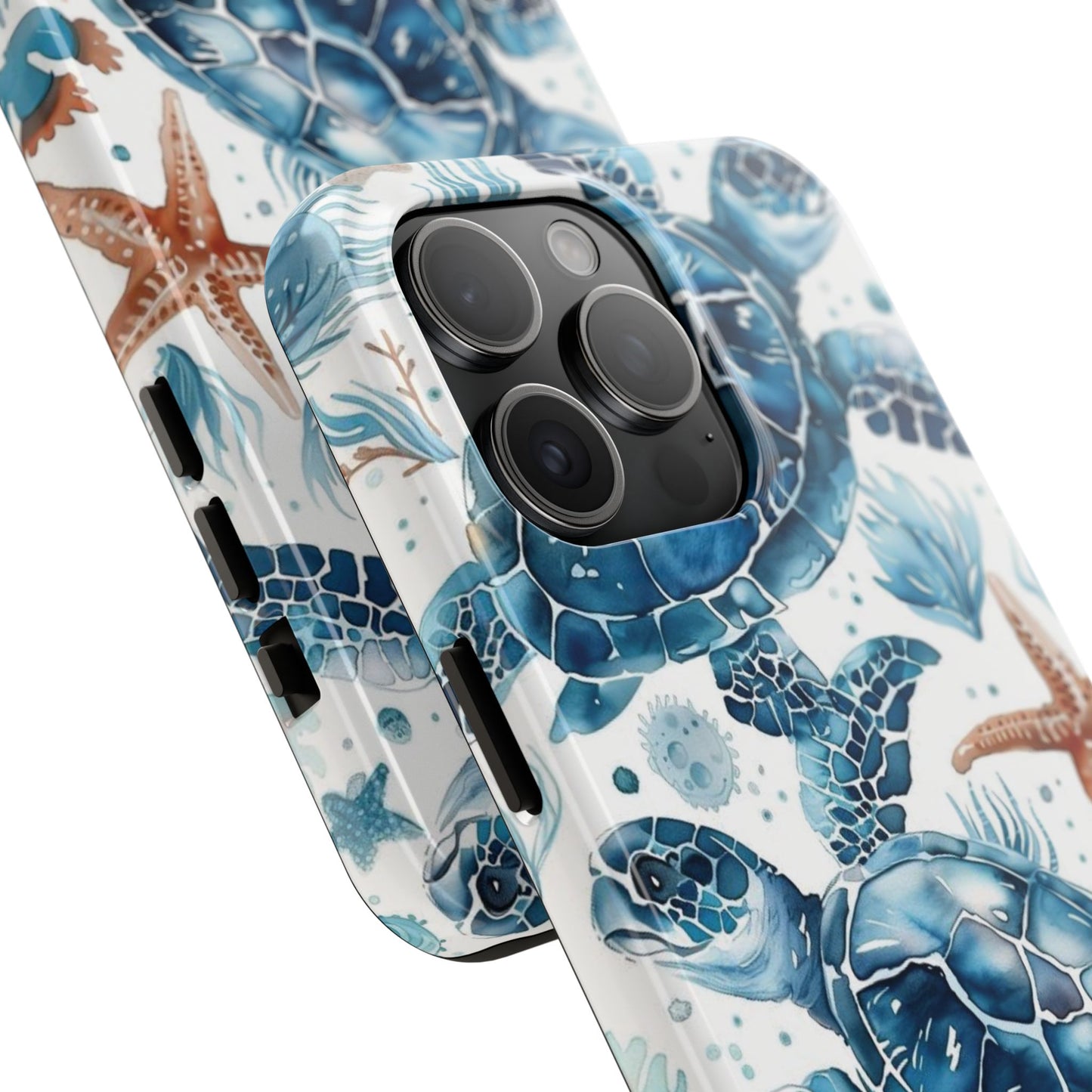 Sea Turtle Tough Phone Case — Blue Ocean Marine Life Protective Cover