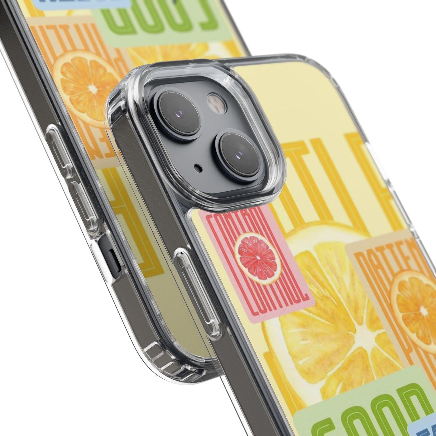 Clear Phone Case — Citrus Fruit Typography "Good Faith" Design