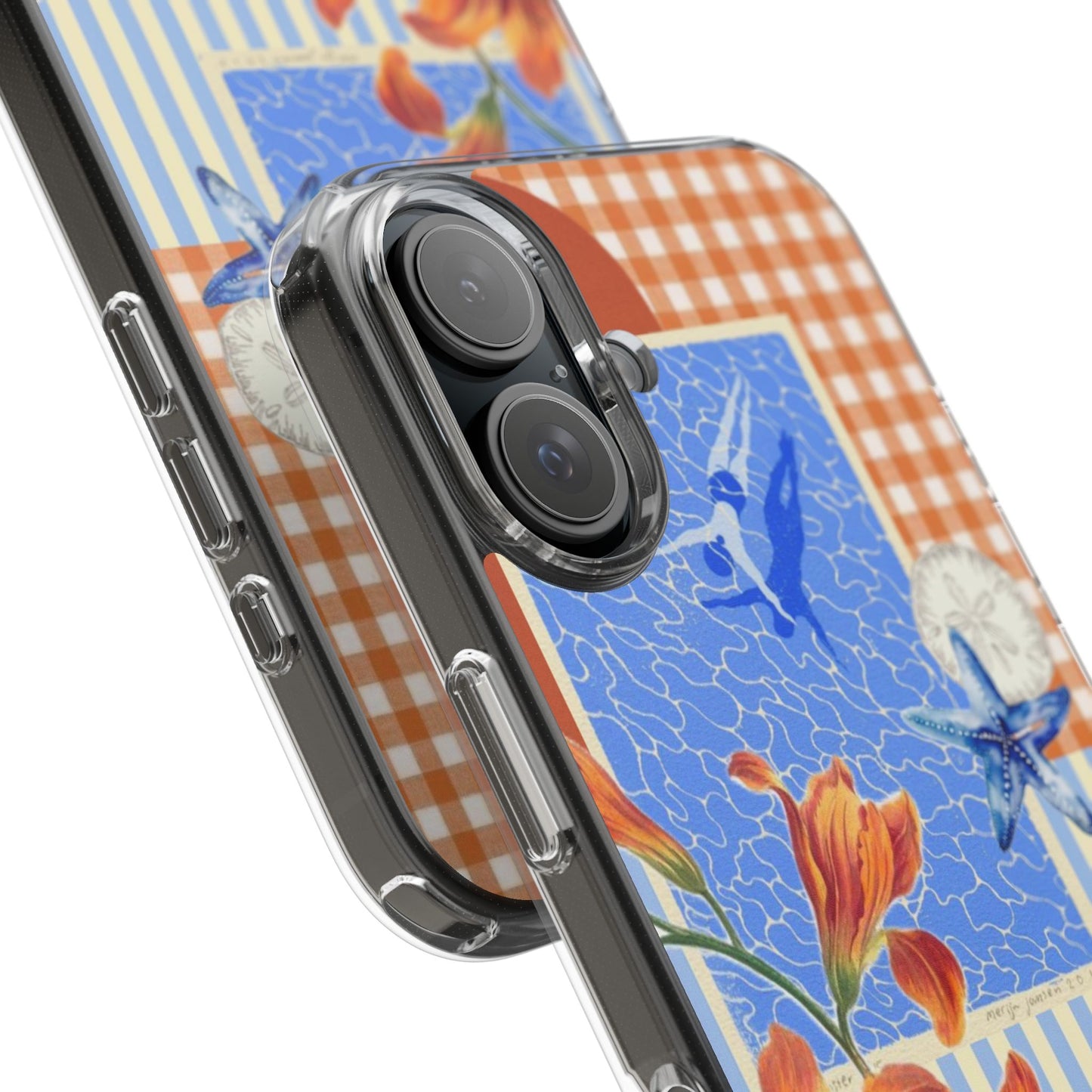 Floral Patchwork Clear Impact-Resistant Phone Case