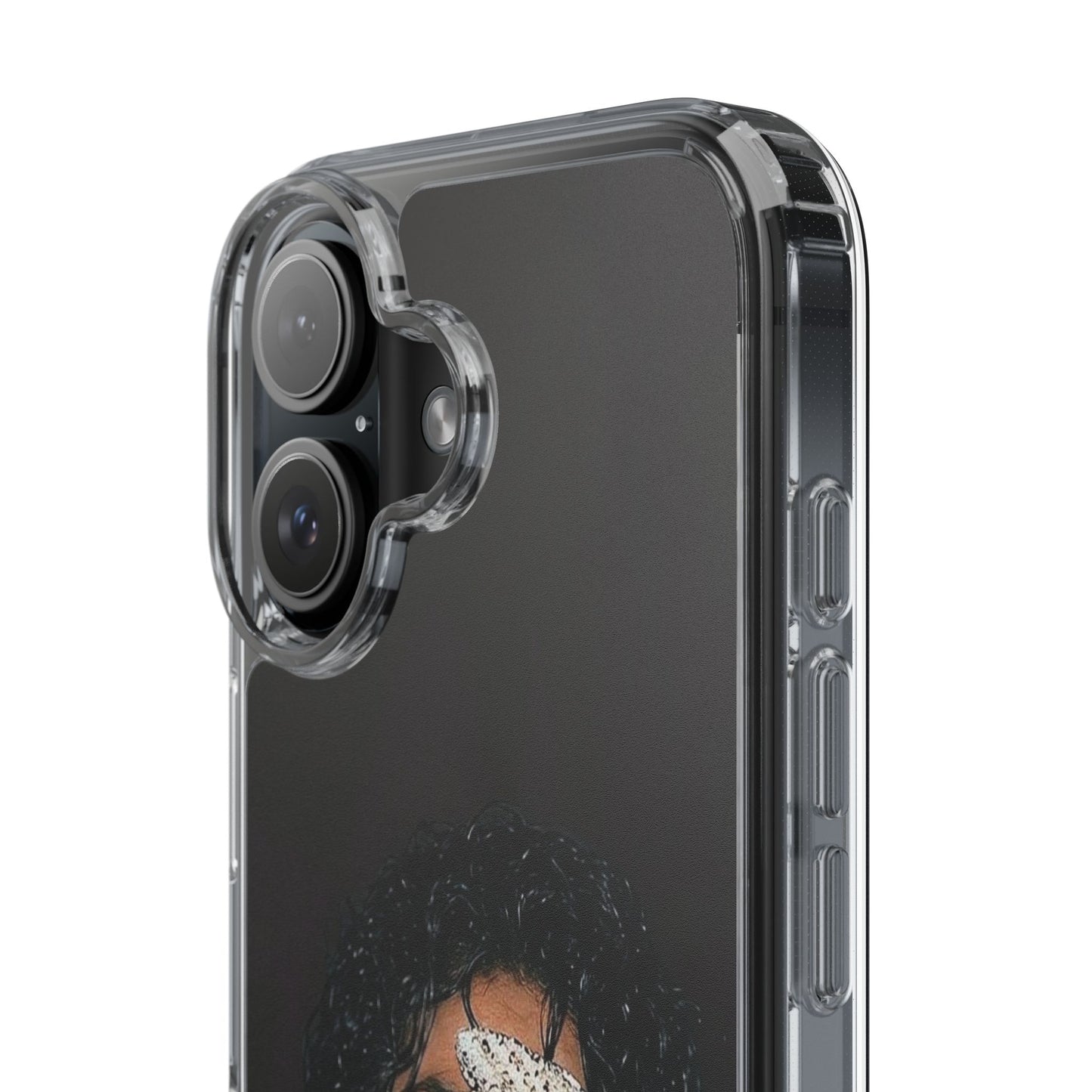 Michael Jackson Smiling Portrait Clear Phone Case — Retro Pop Icon Design