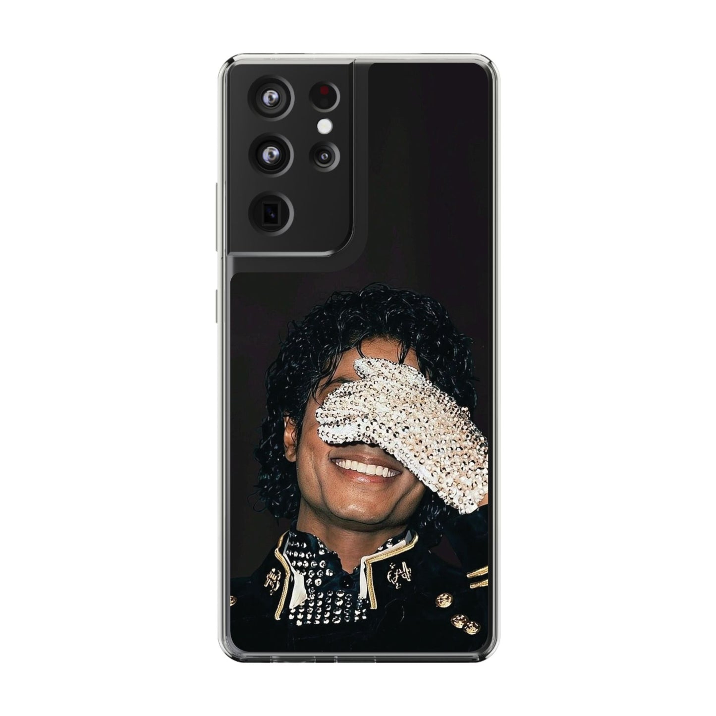 Michael Jackson Smiling Portrait Clear Phone Case — Retro Pop Icon Design