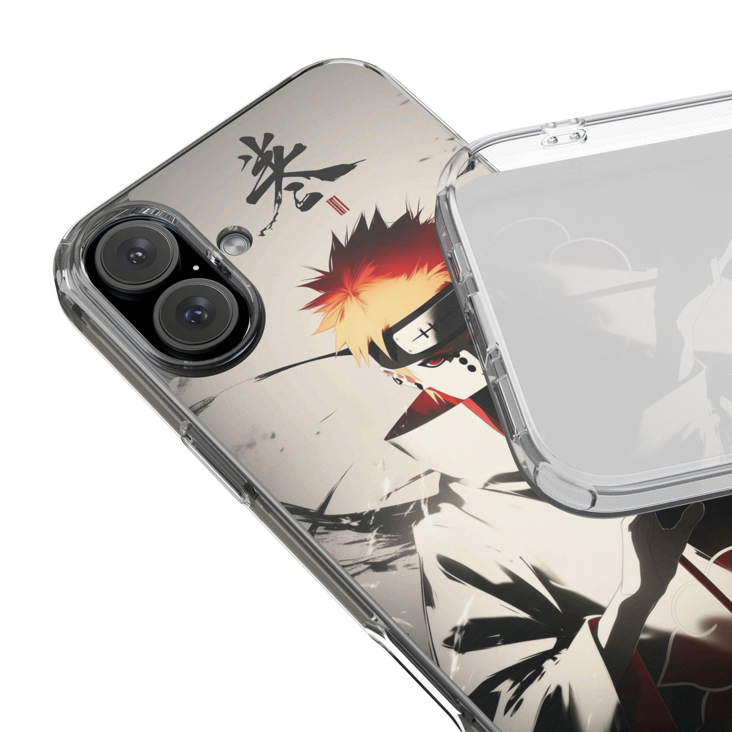 Clear Impact-Resistant Phone Case — Anime Akatsuki Shadow Design