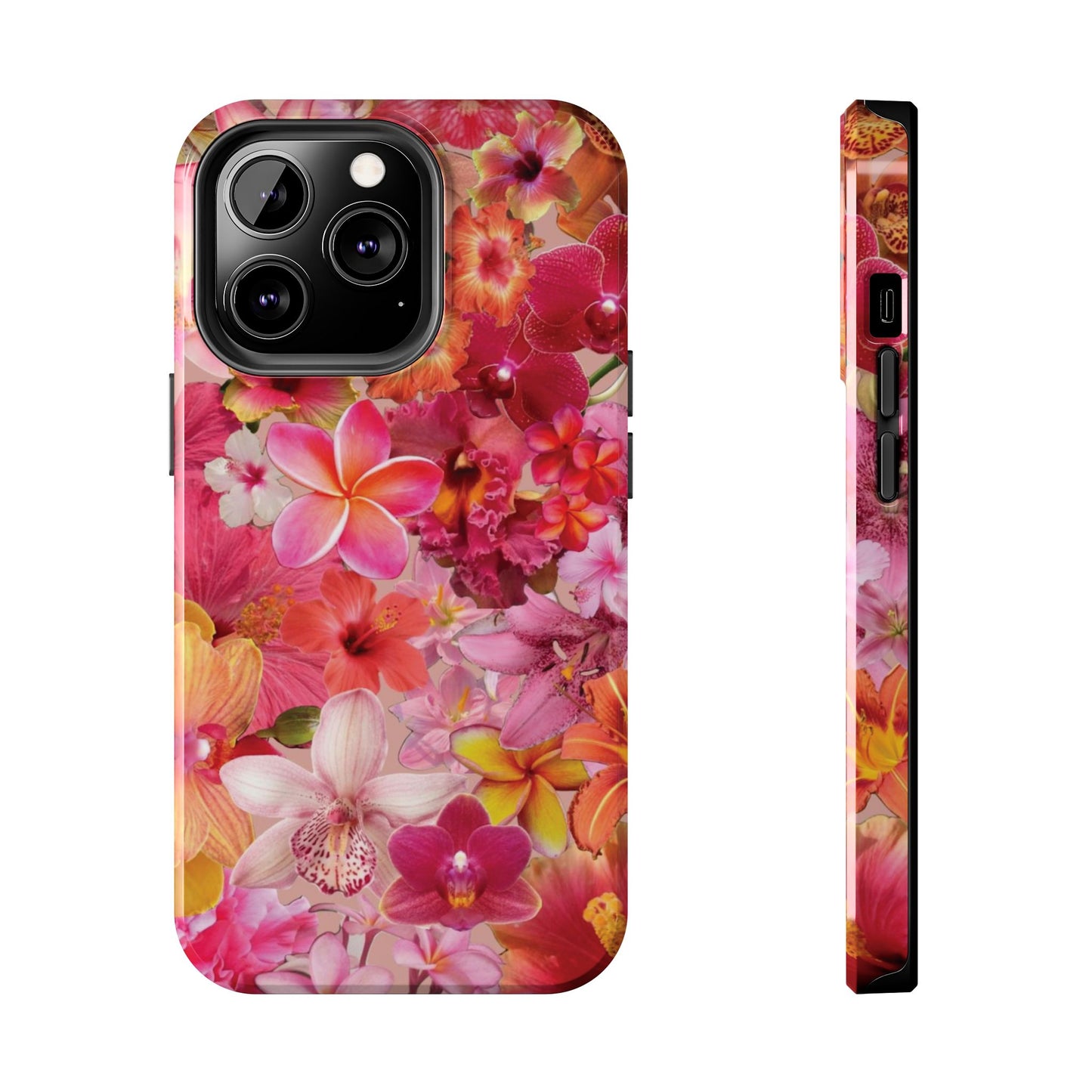 Tough Phone Case — Pink Tropical Floral Orchids Phone Cover