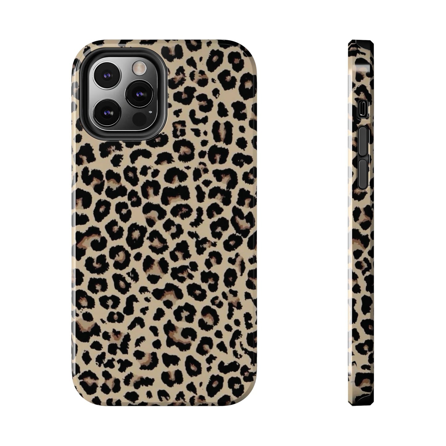 Leopard Print Tough Phone Case — Durable Protective iPhone Cover