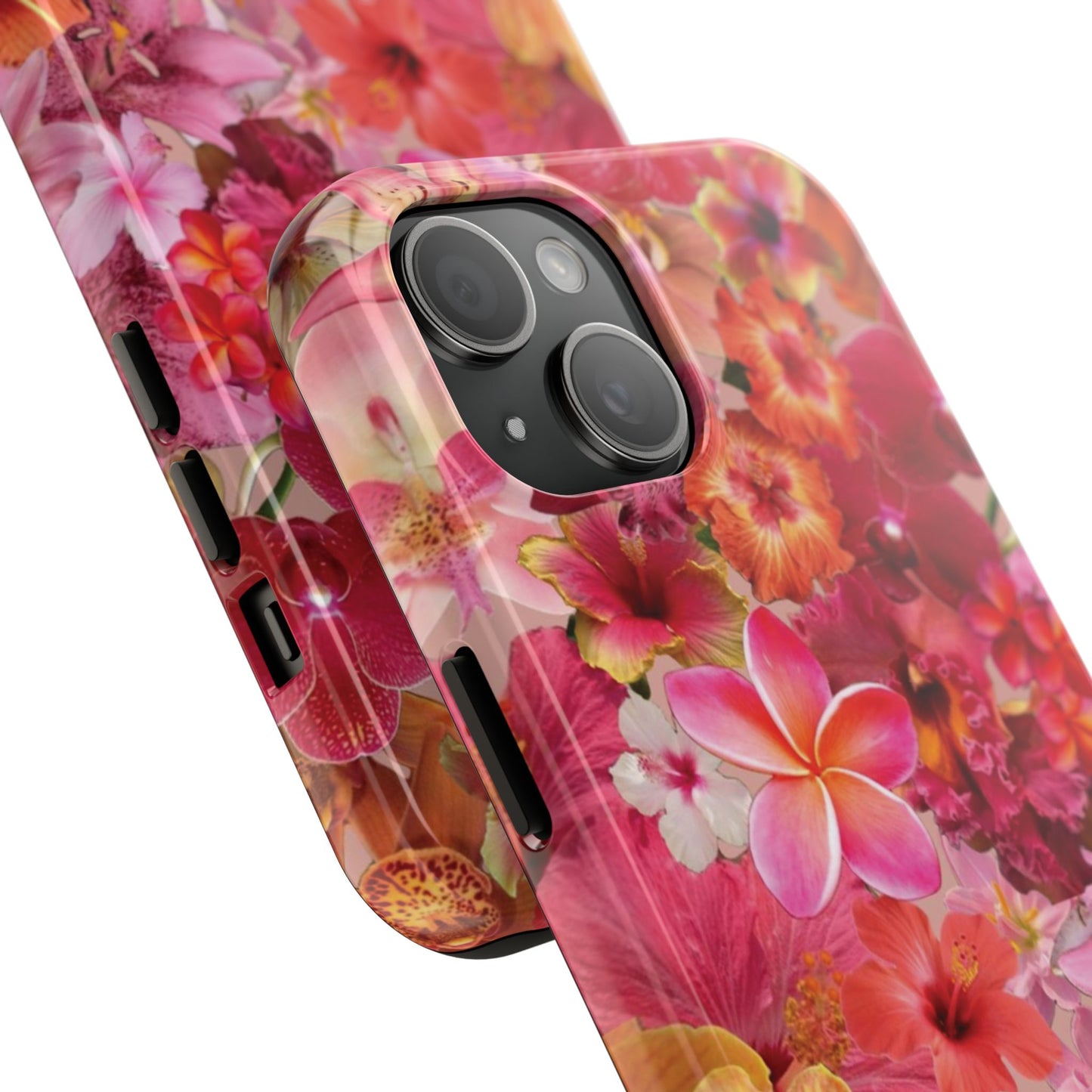 Tough Phone Case — Pink Tropical Floral Orchids Phone Cover