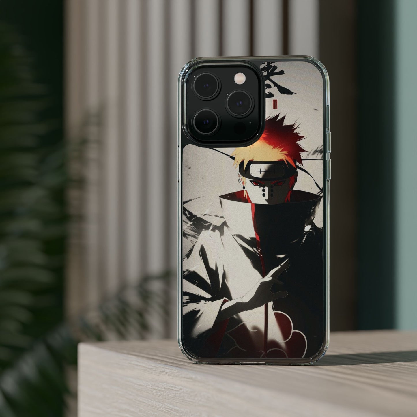 Clear Impact-Resistant Phone Case — Anime Akatsuki Shadow Design