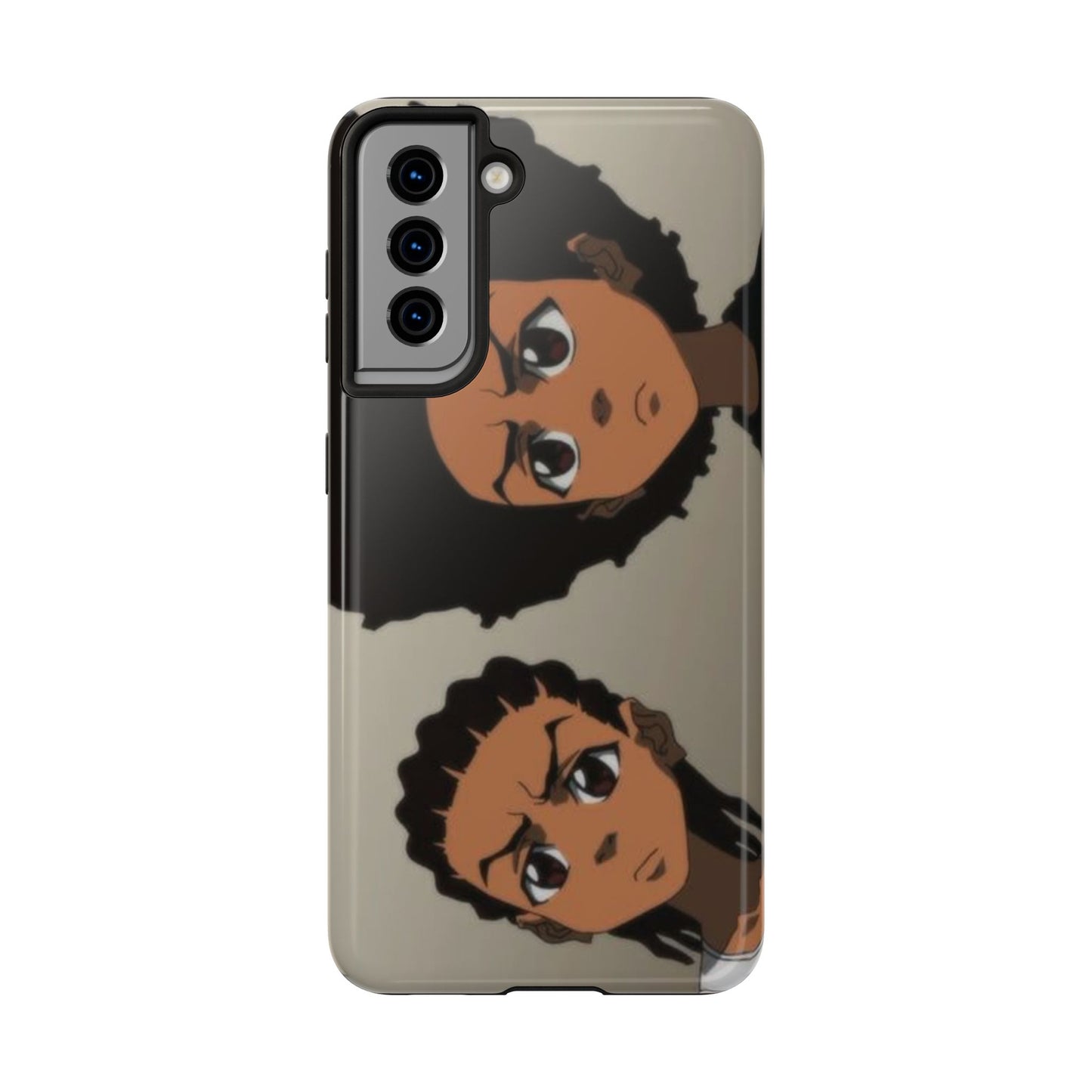 Tough Phone Case — Afro Anime Duo Face Design, Protective Shockproof Cover