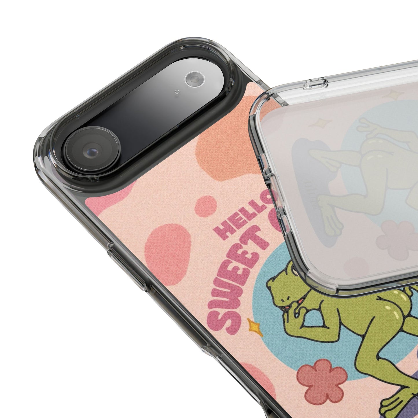 Clear Impact Phone Case — "Hello Sweet Cheeks" Retro Frog Design
