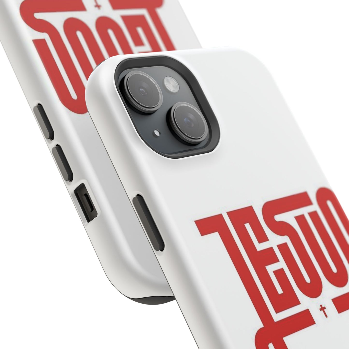 Jesus Magnetic Impact‑Resistant Phone Case — Bold Red Script Christian iPhone Cover