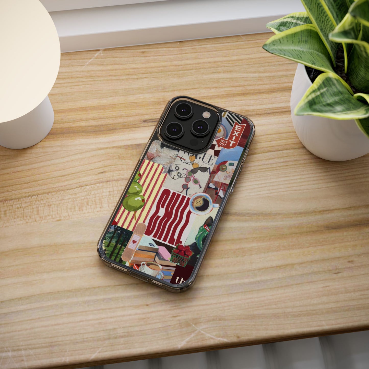 Collage Vintage Aesthetic Clear Impact-Resistant Phone Case
