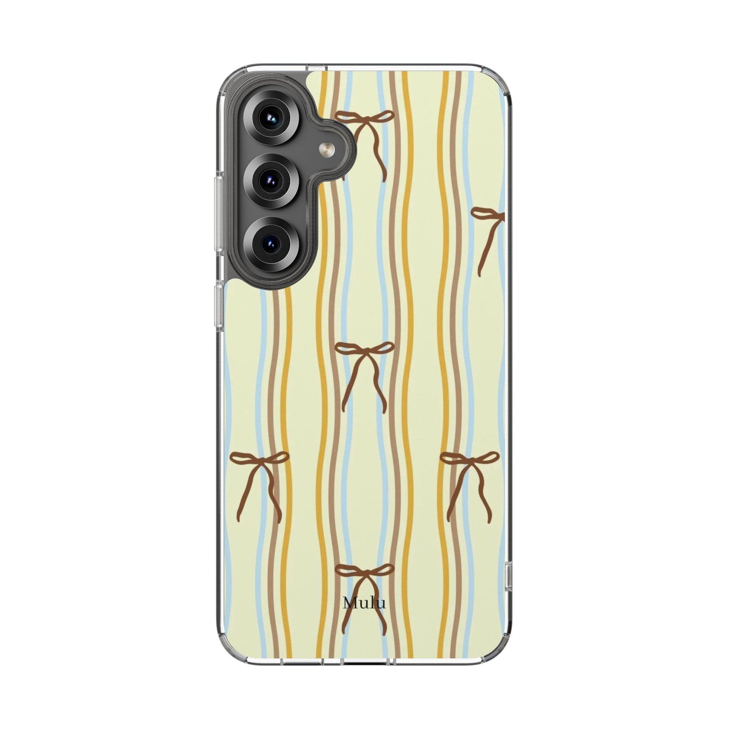 Ballet Ribbon Stripe Clear Impact Phone Case — Pastel Yellow Protective Cover