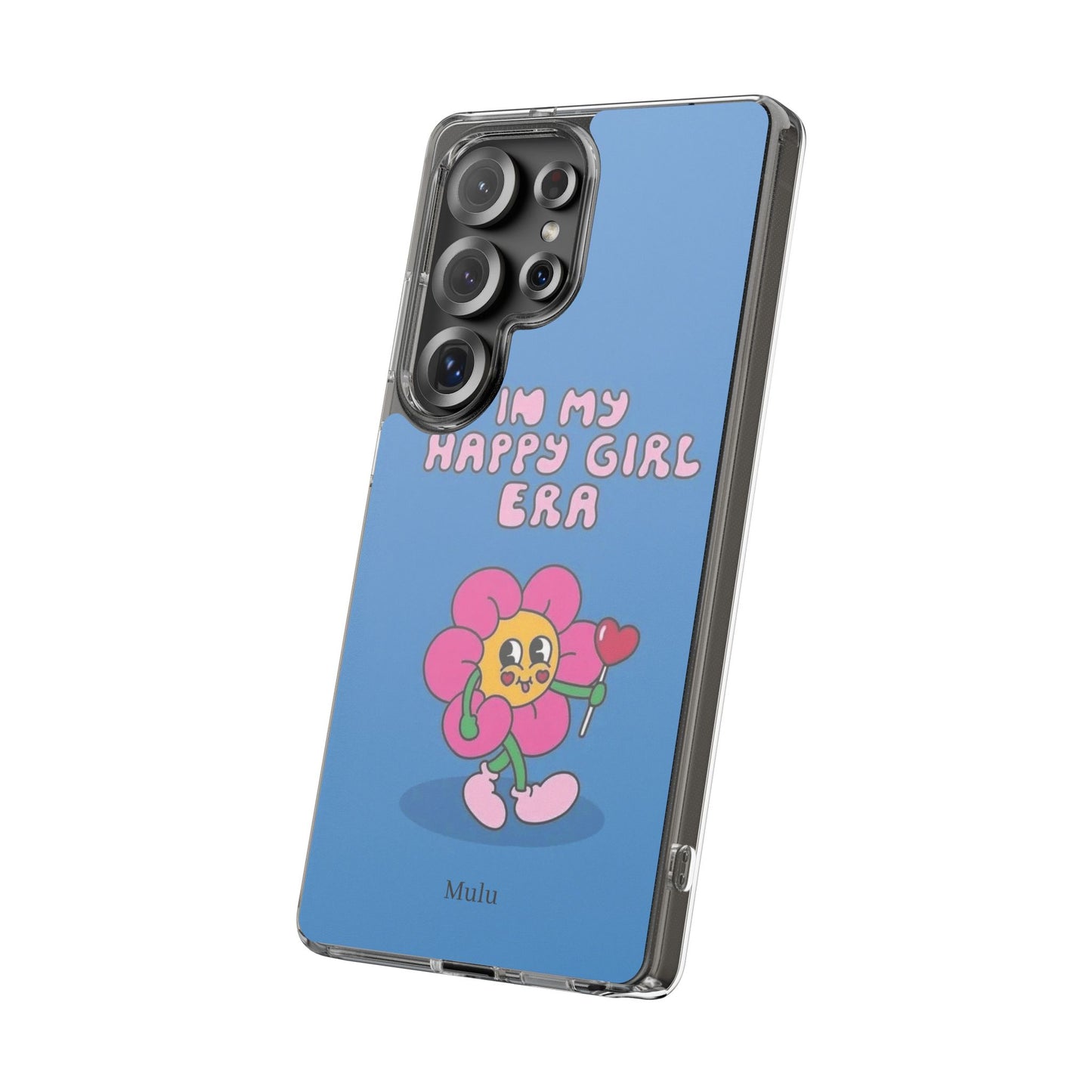 Clear Impact-Resistant Phone Case — “I’m My Happy Girl Era” Cute Flower Design