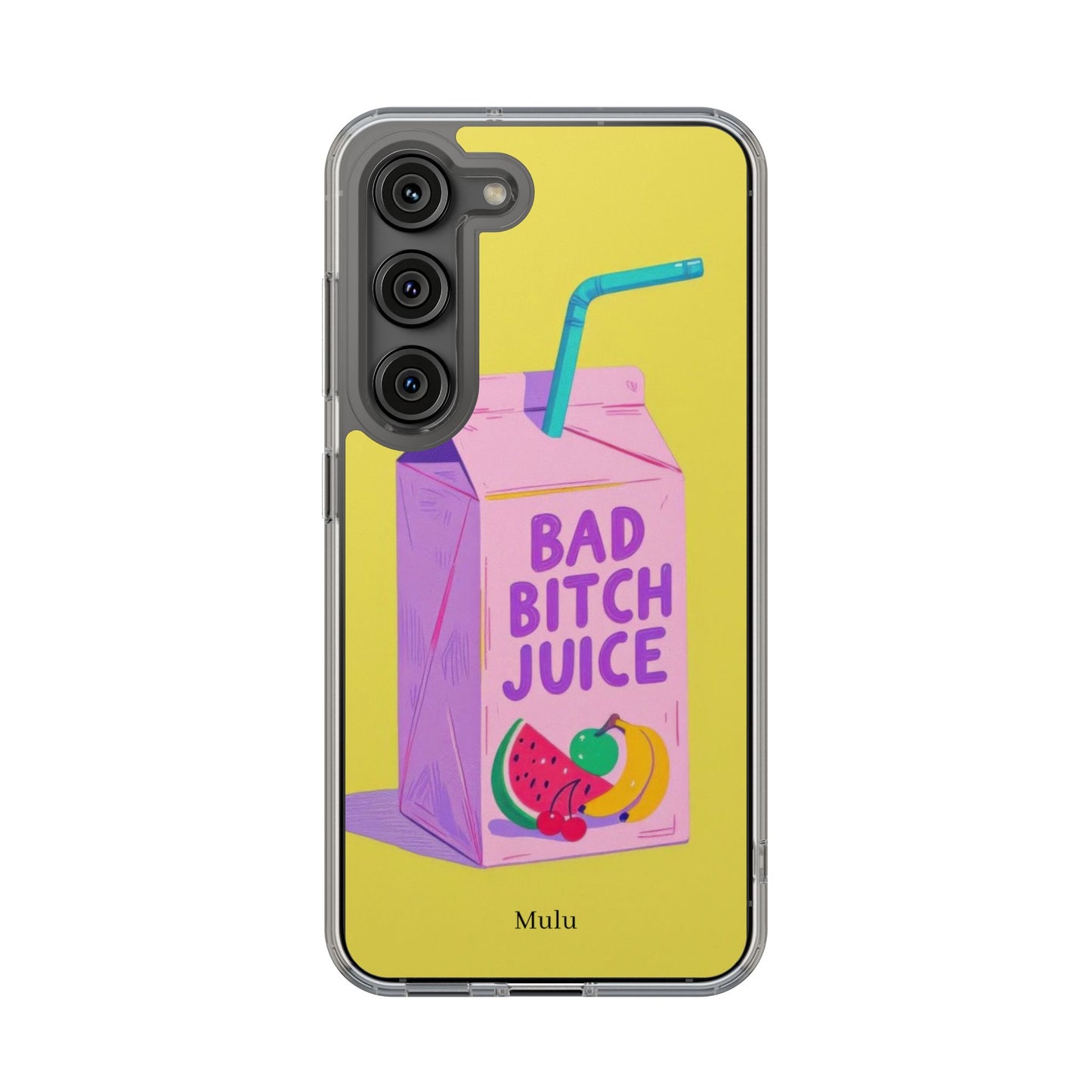 Clear Impact-Resistant Phone Case — "Bad Bitch Juice" Cartoon Juice Box Design